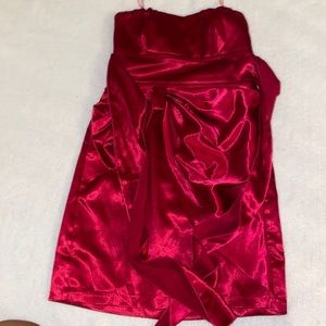 Strapless hot pink dress